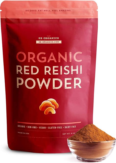 Sun Bay Foods Red Reishi Powder 8 Oz Bag Of Organic Non