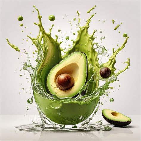 Premium Photo Avocado Splash Realistic