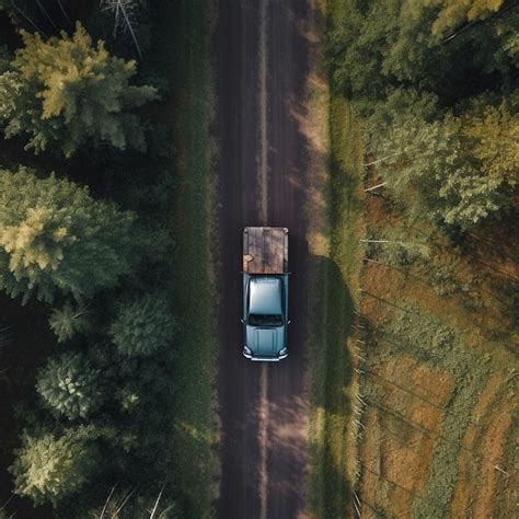 Premium Photo | Aerial shot of a road in the fall