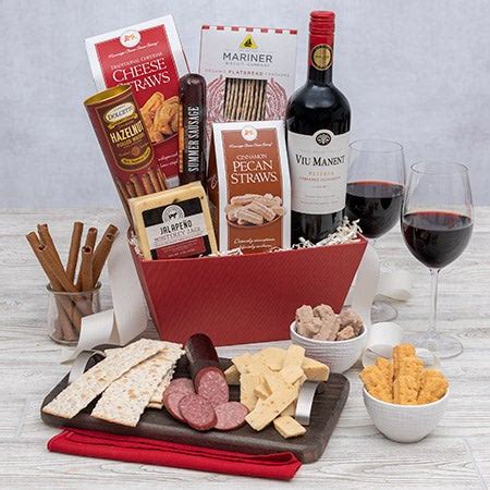 Wine And Cheese Basket - Red by GourmetGiftBaskets.com