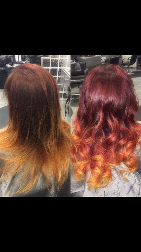 Fire Ombre Before And After Pravana Hair Color And Pravana Vivids Loved Doing This Color