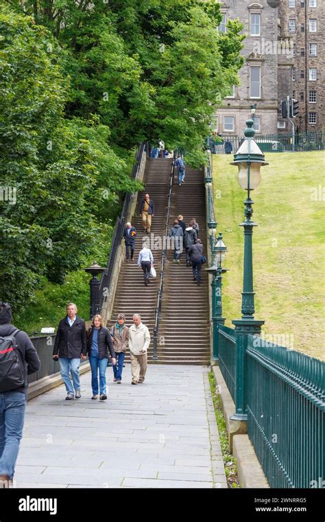 Steps Leading To Market Street Edinburgh Stock Photo Alamy