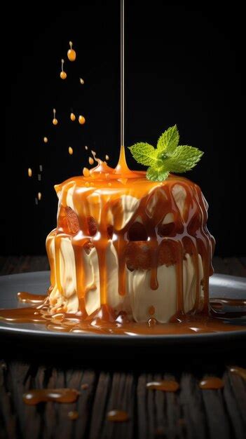 Creme Caramel Flan Caramel Pudding Premium Ai Generated Image