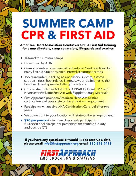 Summer Camp Cpr And First Aid First Approach Ems Education And Staffing