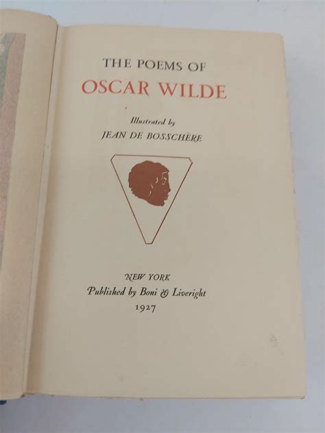 The Poems Of Oscar Wilde By Wilde Oscar De Bosschere Jean