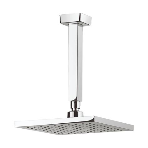 Planet 200mm Square Fixed Head With 200mm Ceiling Arm Finish Chrome