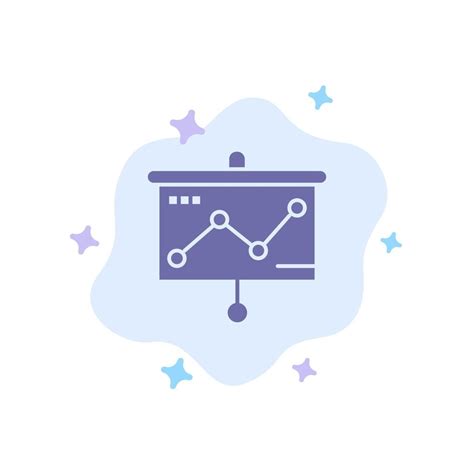 Chart Presentation Graph Projector Blue Icon On Abstract Cloud