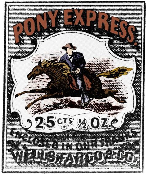 Pony Express Stamp By Photo Researchers Inc Pony Express Usa