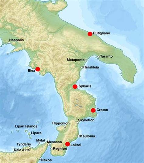 Map Of South Italy With Sites Under Discussion Indicated In Red