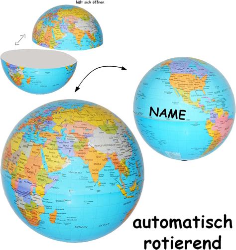 Alles Meine De Gmbh Rotierender Globus Weltkugel Incl Name Auch