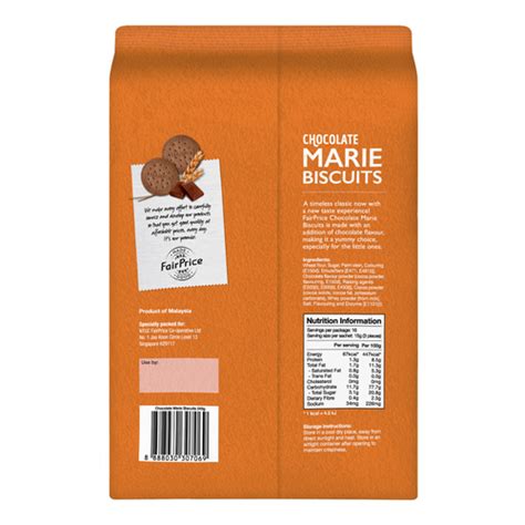 Fairprice Marie Biscuits Chocolate 16 Per Pack Eezee