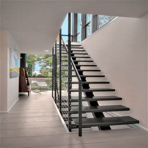 Prefabricated Stairs Solid Wood Tread Straight Staircase Ideas Luxury ...