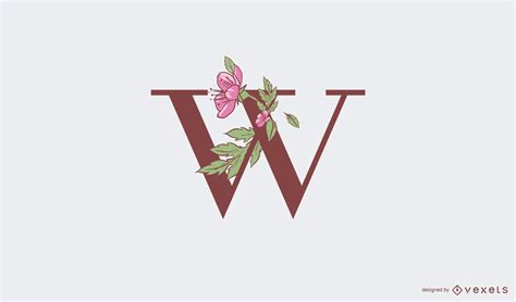 Floral Letter W Logo Template Vector Download