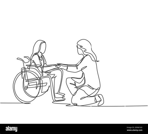 Continuous Line Drawing Wheelchair Cut Out Stock Images And Pictures Alamy