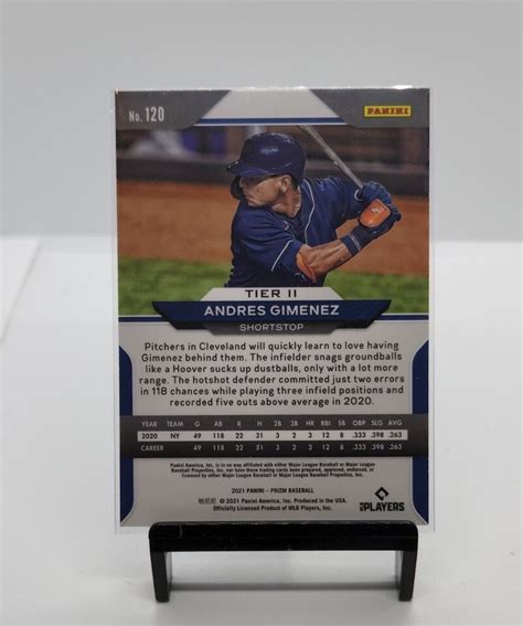 2021 Panini Prizm Baseball Andres Gimenez Tier II Rookie Cleveland