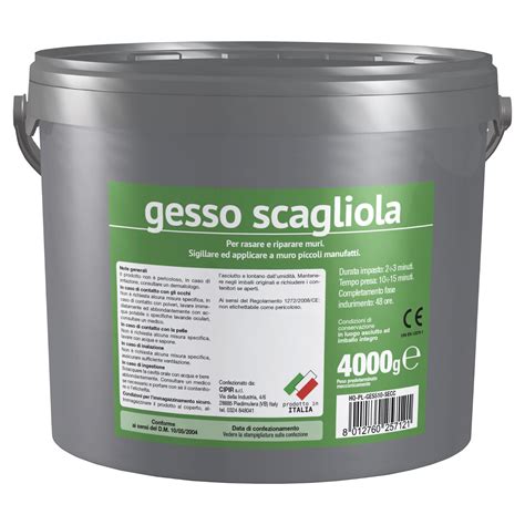 Gesso Scagliola Cipir Secchiello Kg In Polvere Bianco Per Interno