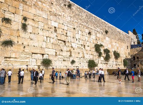 Jews Praying At The Wailing Wall Or Western Wall In The Old City Of