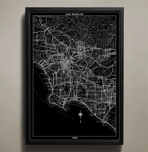 Los Angeles City Map Los Angeles City Poster LA City Print Los Angeles ...