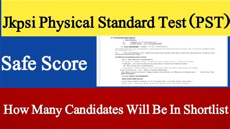 Jkssb Jkpsi Safe Score For Physical Test Candidates Ratio In