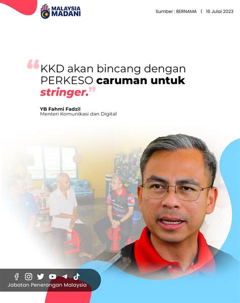 KKD Akan Bincang Dengan PERKESO Caruman Untuk Stringer Malaysiaaktif