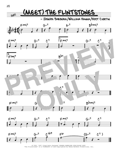 Meet The Flintstones By The Bc 52s Sheet Music For Real Book