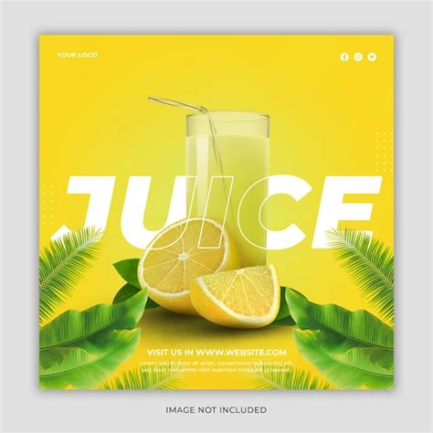 Premium Psd Orange Juice Mojito Squash Drink Menu Promotion Creative