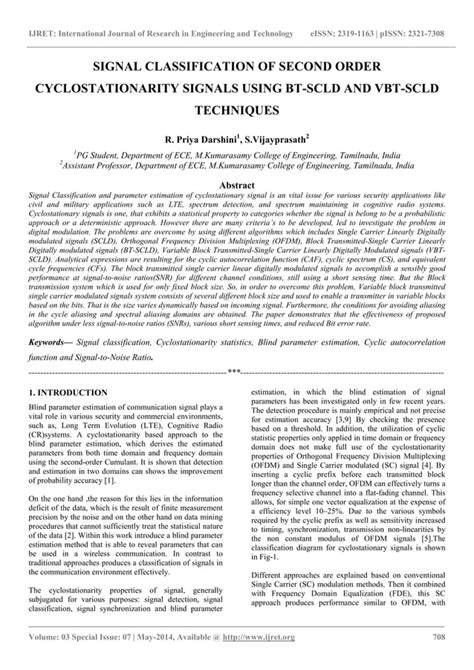 Signal Classification Of Second Order Cyclostationarity Signals Using Bt Scld And Vbt Scld