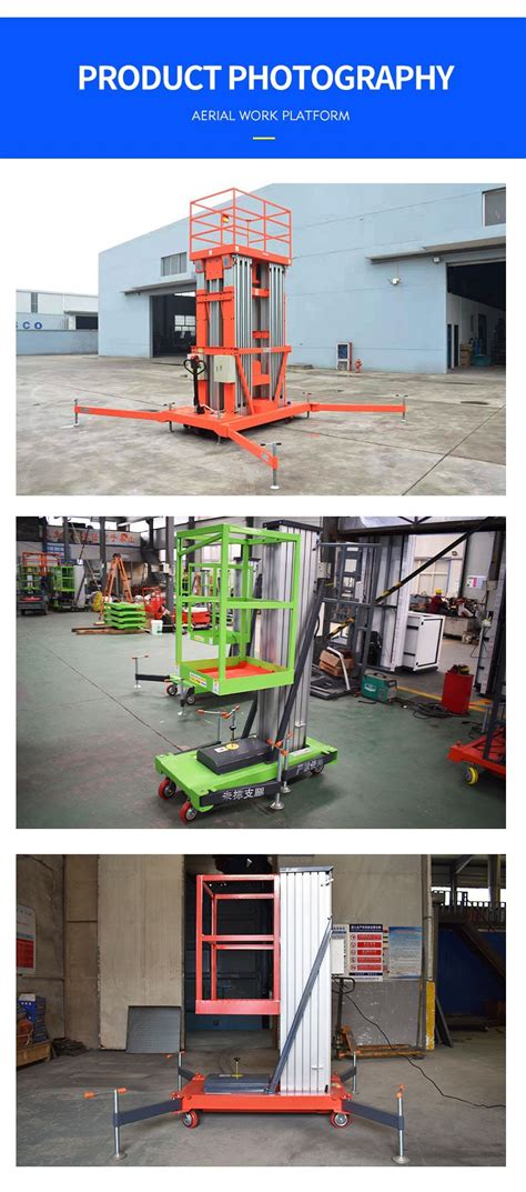 China Customized Aluminum Single Mast Aerial Work Platform