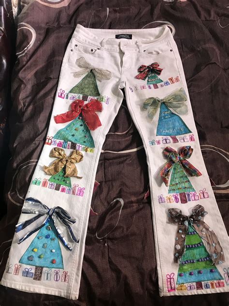 Made Christmas Pants Again This Year I Like Them Painted Denim