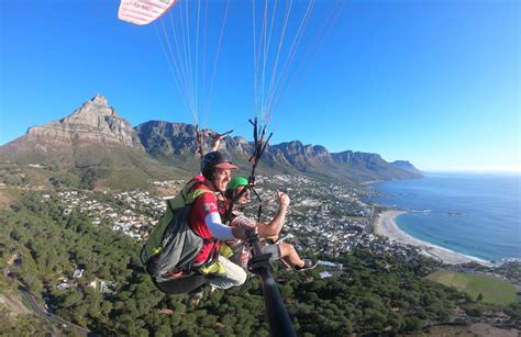 Tandem Paragliding Near Table Mountain In Cape Town South Africa