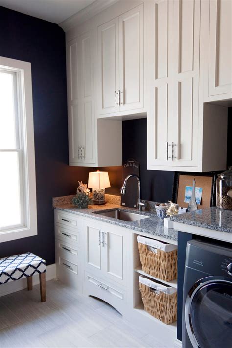 Navy Blue Adds A Deep Sea Look To A Classic White Laundry Room Dura