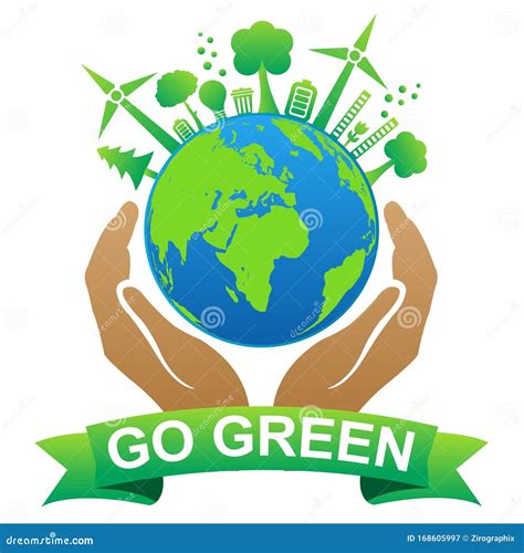 Go Green Save Earth Illustration Stock Vector Illustration Of World