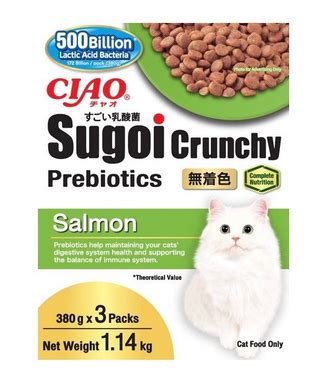 CIAO Sugoi Crunchy Salmon Flavour Plus Probiotics 1 14kg 380gx3