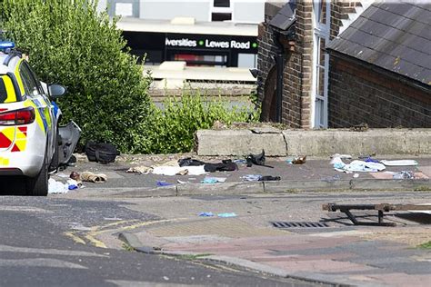 Sussex Police Car Crashes Into Pedestrian Then A Wall In Brighton