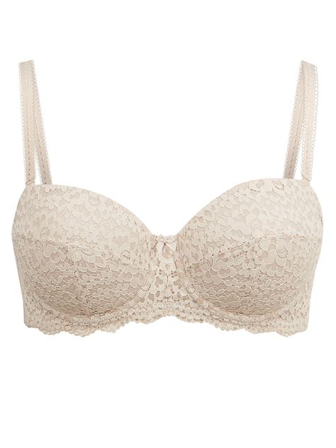 Marks And Spencer Mand5 Almond Vintage Lace Padded Strapless Bra Size 30 To 42 A B C D Dd E