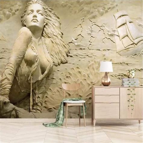 Photo Papier Peint Voilier Femme Mer Rtro Style 3D Intiss Dcoration