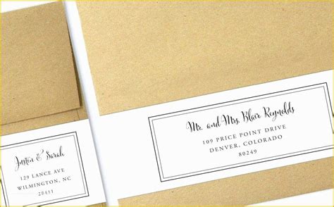 Free Wedding Address Label Templates Of Clear Return Address Labels ...