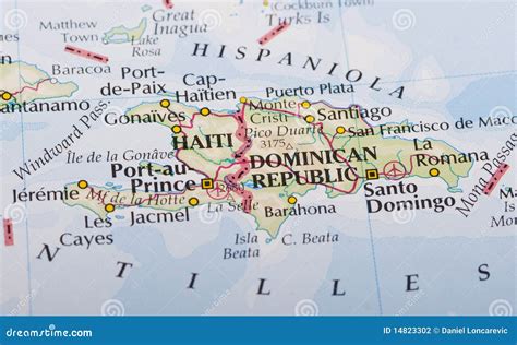 Haiti And Dominican Republic Map Stock Photo - Image of travel, haiti ...