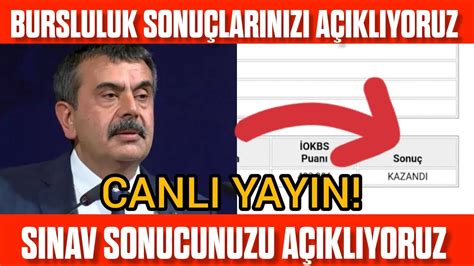 Canli Yayin Bursluluk Sinavi Sonu Lari Youtube