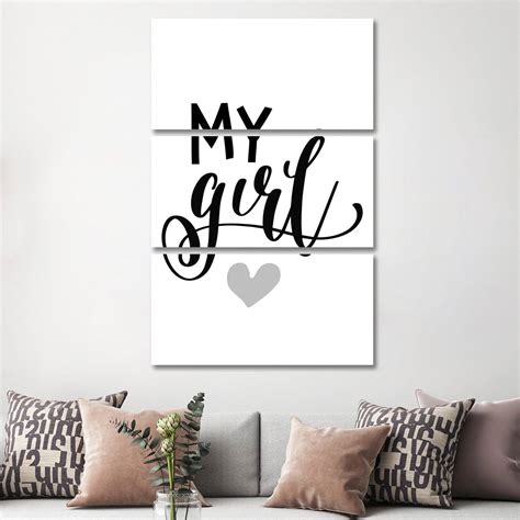 Icanvas My Girl Black By Pixy Paper 3 Piece Canvas Wall Art Set Bed Bath And Beyond 33208510