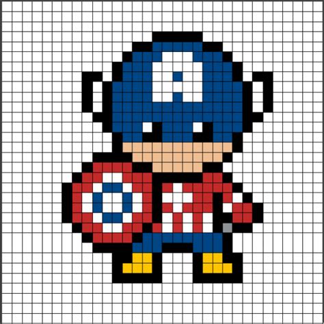 Plantilla Hama Beads De Superheroes Pixel Real Hama Beads Design