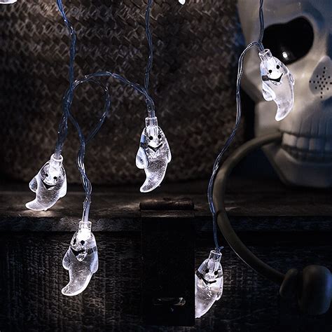 Cord O De Luzes Led Halloween Fantasmas Transparente Decora O Festa