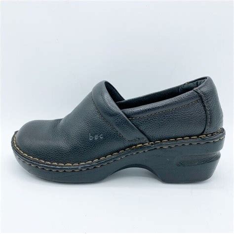 Boc Born Concept “peggy” Black Leather Comfort Clog S Gem