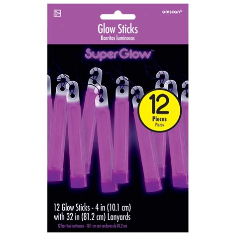 Purple Glow Sticks 12ct Party On