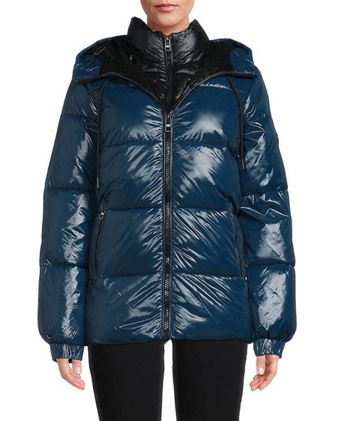 Michael Michael Kors Recycled Polyester Puffer Coat In Blue Lyst