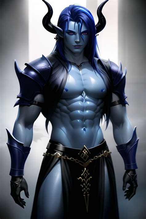 Tiefling Male Blue by LeafHopz on DeviantArt