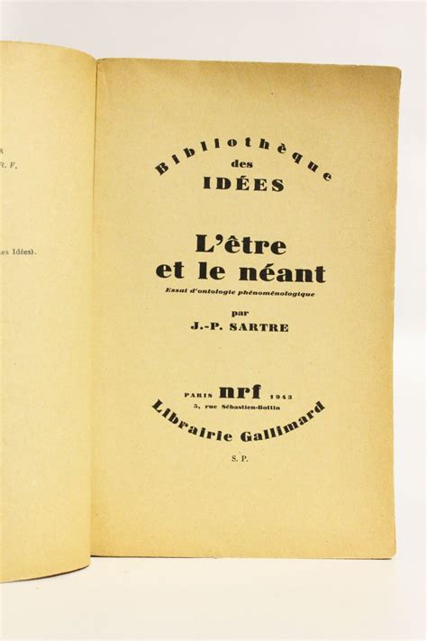 SARTRE lêtre et le néant