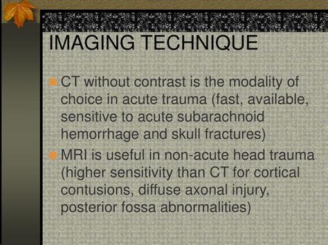 Ppt Imaging Of Head Trauma Powerpoint Presentation Free Download