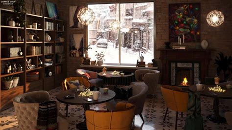 Winter Coffee Shop Ambience Smooth Jazz Music For Winter Cold Season