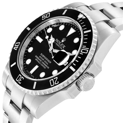 Rolex Submariner Ceramic Bezel Black Dial Steel Mens Watch 116610